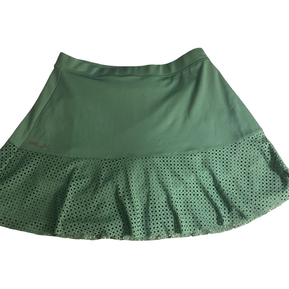 Ralph Lauren Green Laser Cut Skort - XS green , poly spandex